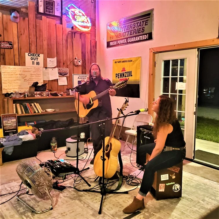 Eric Howell Band Playing inside the barn